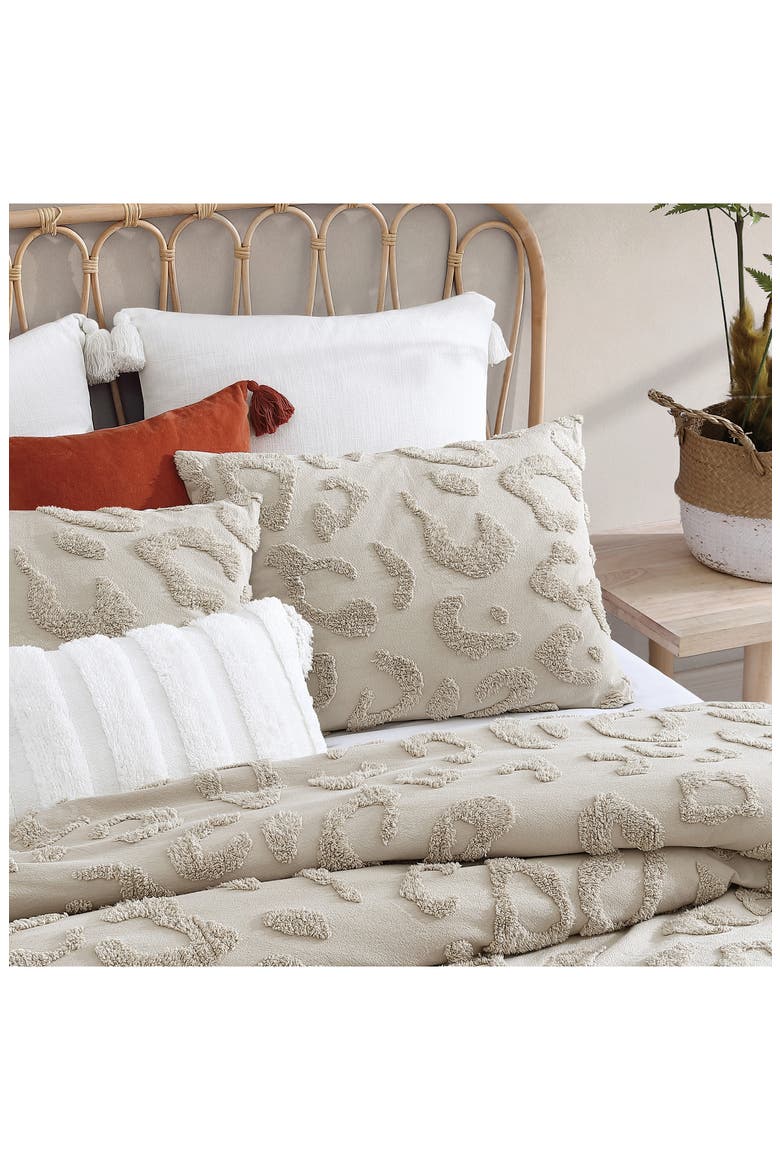 Chenille Leopard Comforter & Sham Set, Alternate, color, LINEN
