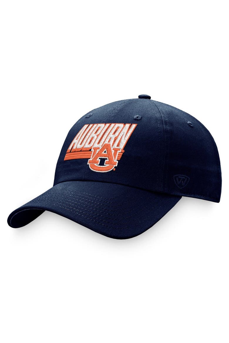 Men's Top of the World Navy Auburn Tigers Slice Adjustable Hat, Main, color, Green