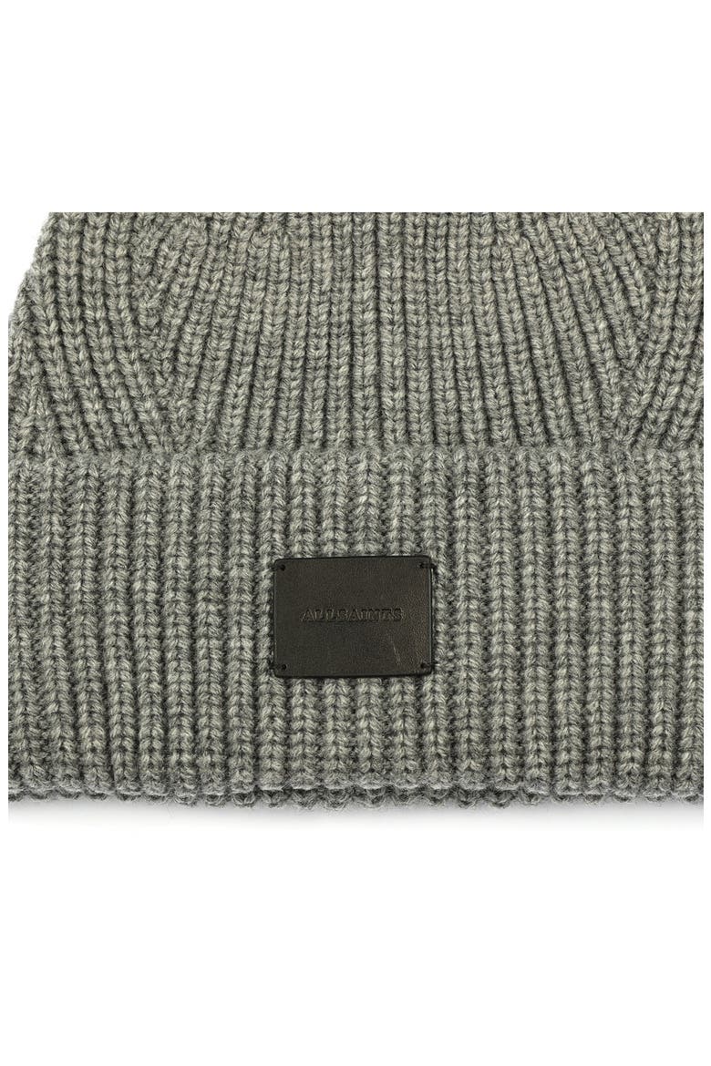 Travelling Rib Knit Wool Blend Beanie, Alternate, color, GREY MARL