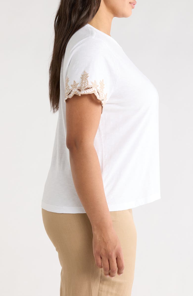 NIC+ZOE Deco Sleeve Cotton Top, Alternate, color, Paper White