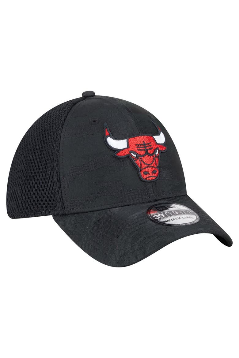 Men's New Era  Black Chicago Bulls Subtle Camo 39THIRTY Flex Hat, Alternate, color, Black