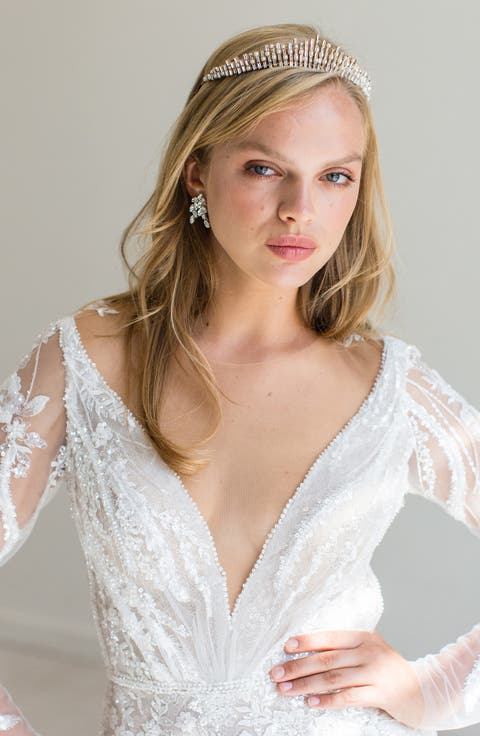 Indira Crystal & Faux Pearl Crown (Nordstrom Exclusive)