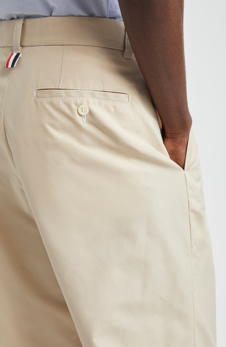 Thom Browne Unconstructed Cotton Straight Leg Pants, Alternate, color, Khaki