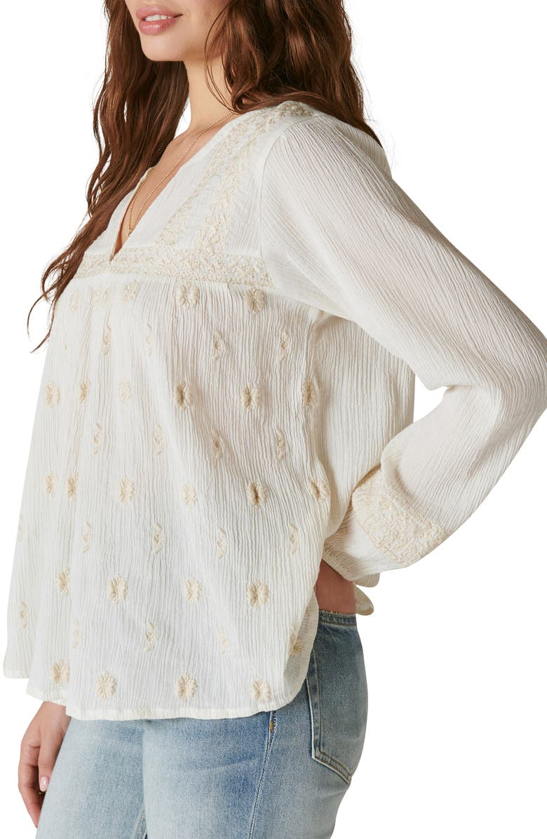 Lucky Brand Embroidered Popover Top, Alternate, color,