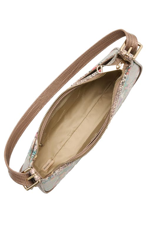 Brahmin Kyrie Croc Embossed Leather Shoulder Bag In Beige Multi