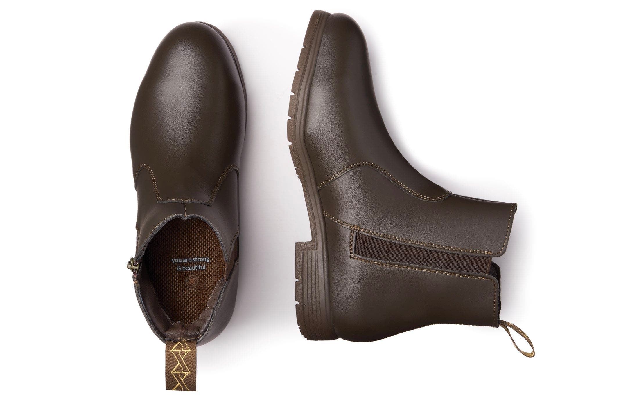 Omega Steel Toe Vegan Chelsea Safety Boot, Alternate, color, Vegan Brown