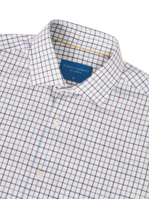 Robert Talbott Reynolds Ultra Light Weight Brushed Tattersall Shirt In White