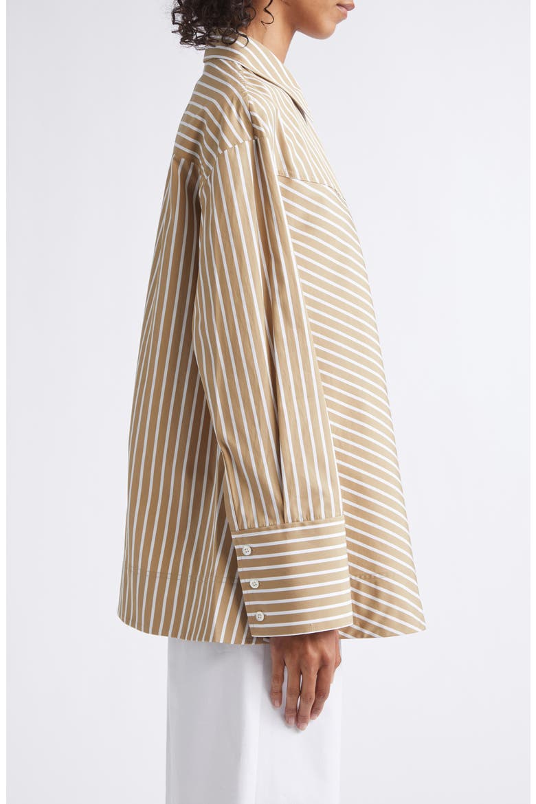 Stripe Asymmetric Shirt, Alternate, color, KHAKI MULTI