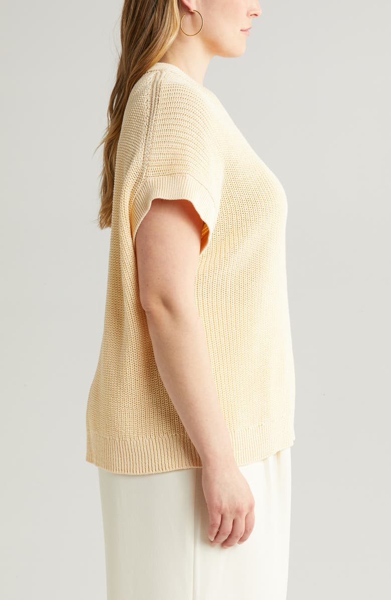 Nordstrom Short Sleeve Cotton Sweater, Alternate, color, 