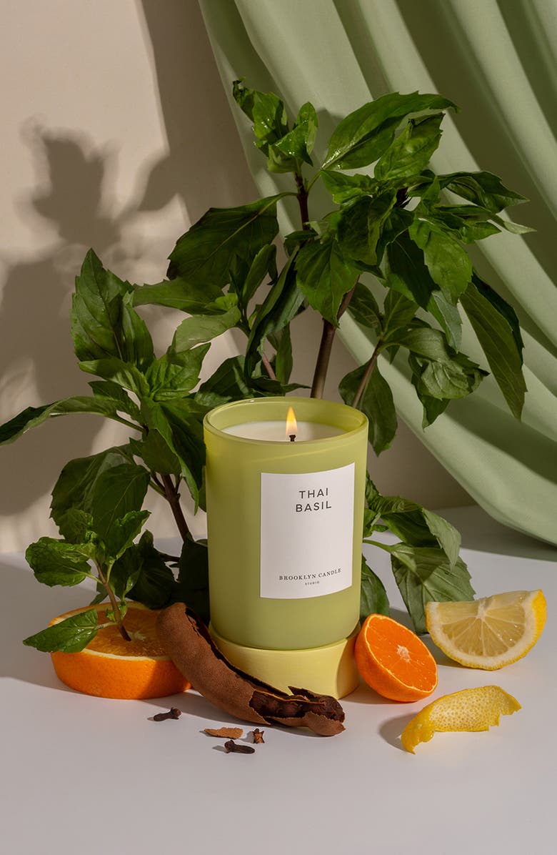 BROOKLYN CANDLE STUDIO Thai Basil Candle, Alternate, color, Bright Green