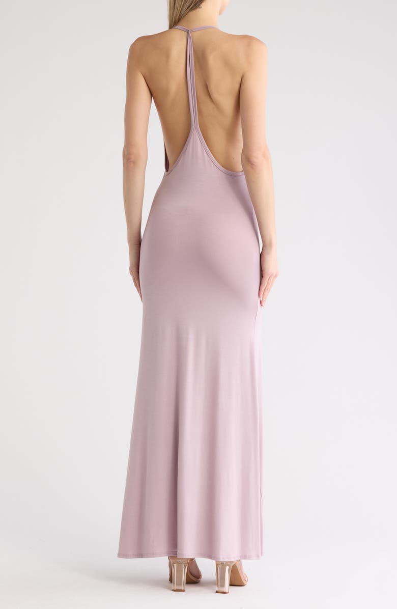 GO COUTURE Plunge Neck Maxi Dress, Alternate, color, Elderberry