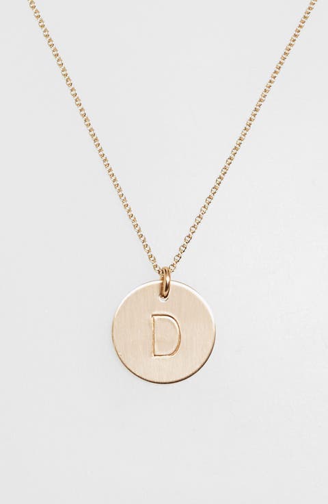 14k-Gold Fill Initial Disc Necklace