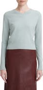 Vince V-Neck Wool & Cashmere Crop Sweater