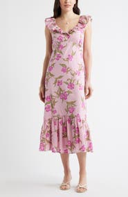 Chelsea28 Ruffle Sleeve Tiered Midi Dress