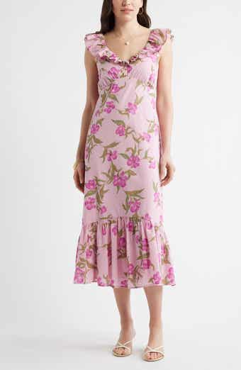 Ruffle Sleeve Tiered Midi Dress