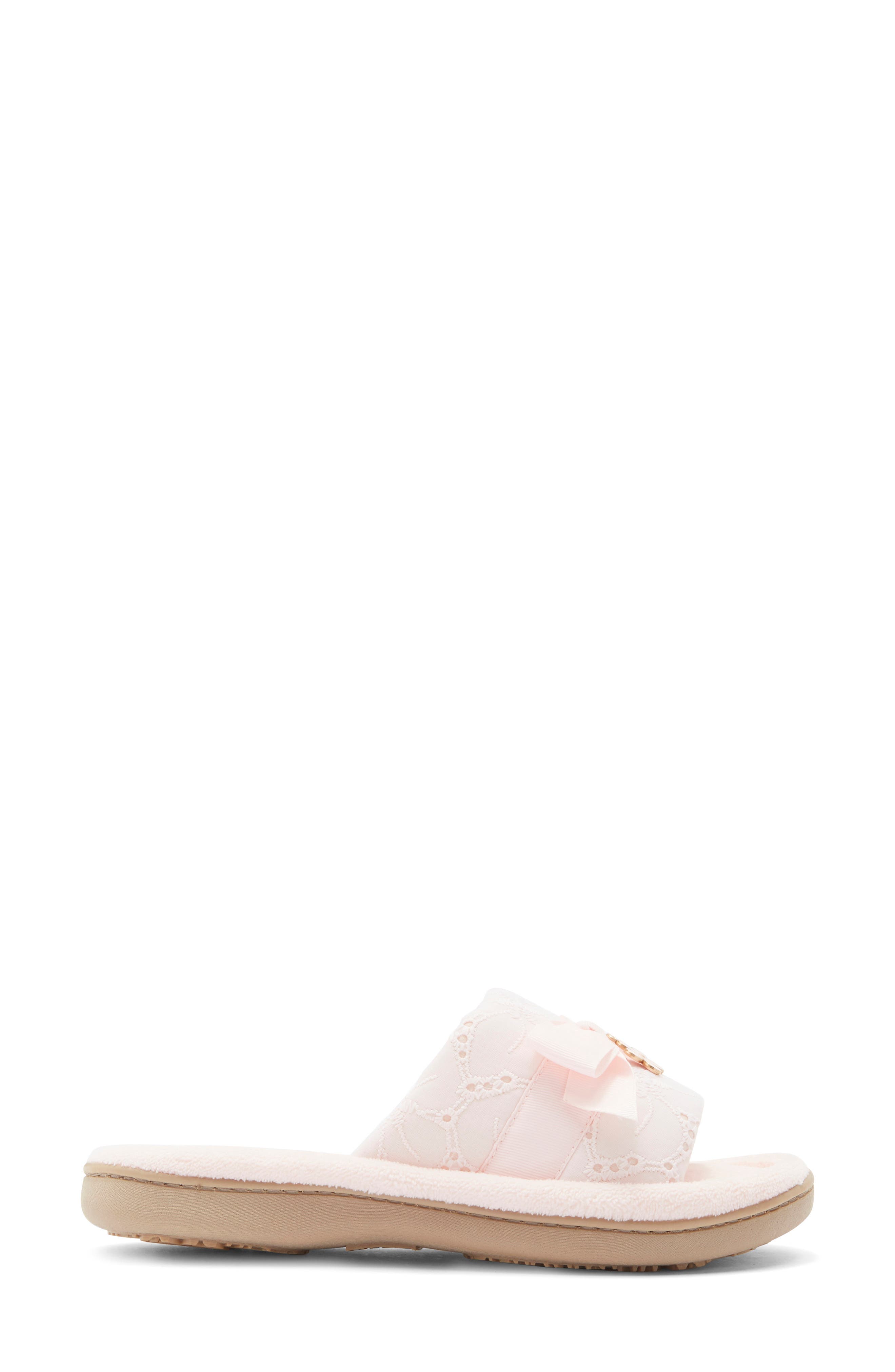 Lace Crochet Bow Slipper, Alternate, color, PINK