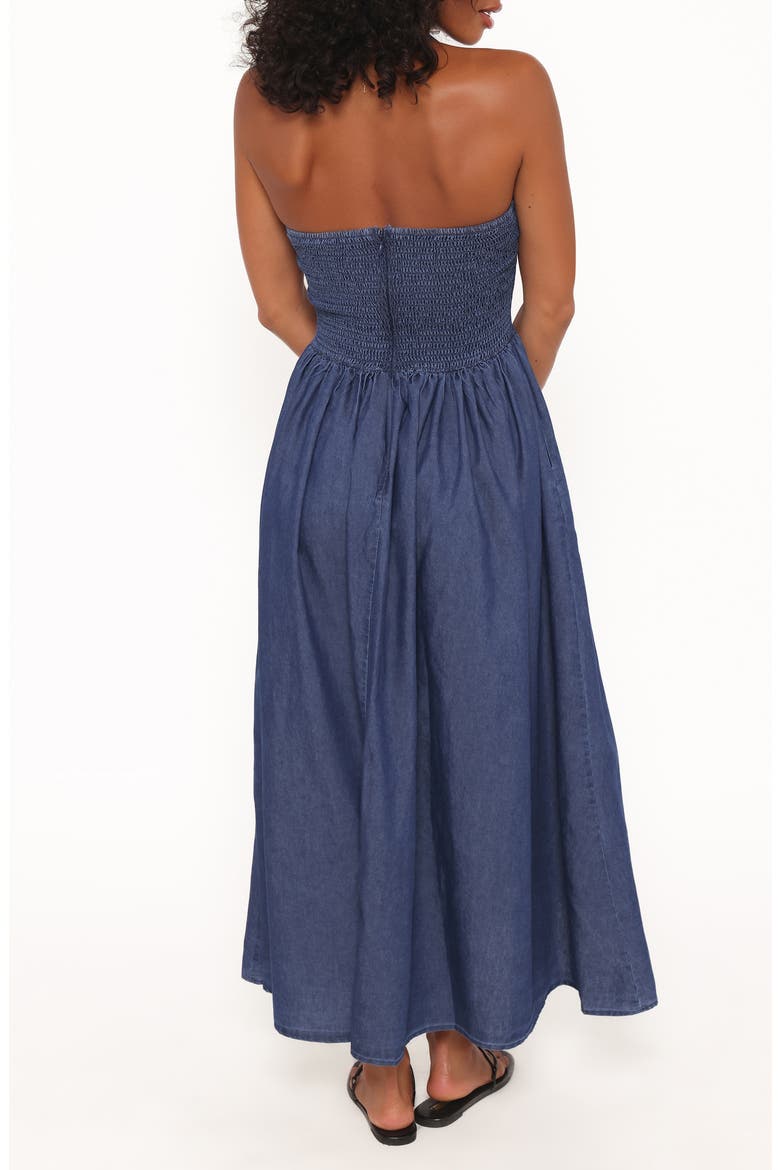 Milford Halter Neck Midi Dress, Alternate, color, DARK DENIM