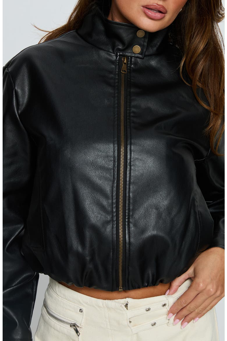 Monay Faux Leather Jacket, Alternate, color, BLACK
