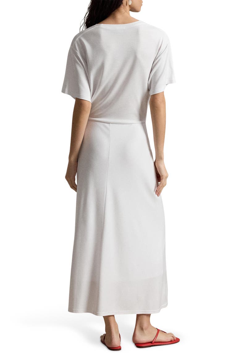 Logo Detail Side Twist T-Shirt Dress, Alternate, color, WHITE