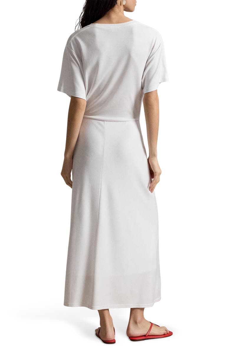 Polo Ralph Lauren Logo Detail Side Twist T-Shirt Dress, Alternate, color, White