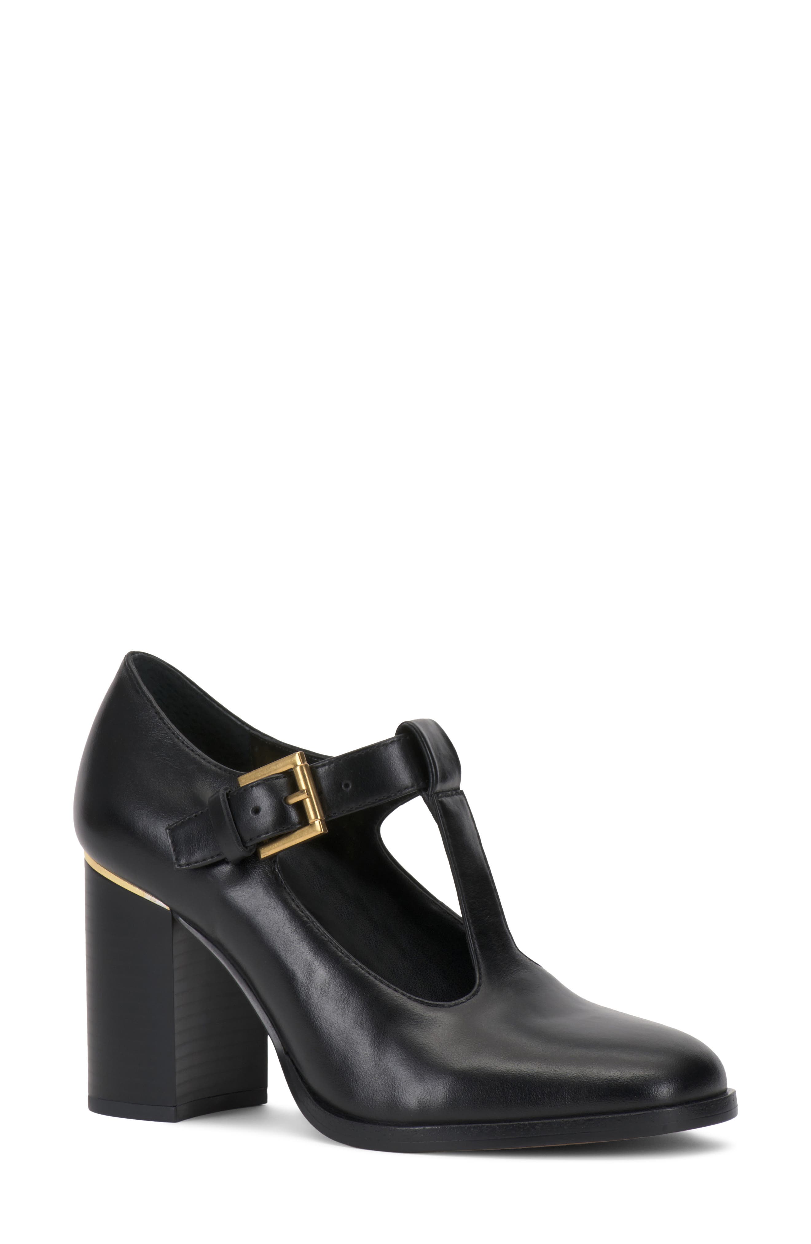 Micha T-Strap Pump, Main, color, BLACK
