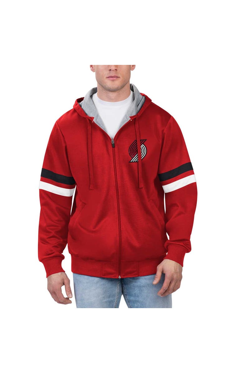G-III SPORTS BY CARL BANKS Men's G-III Sports by Carl Banks Red Portland Trail Blazers Contender Full-Zip Hoodie Jacket, Main, color, Red