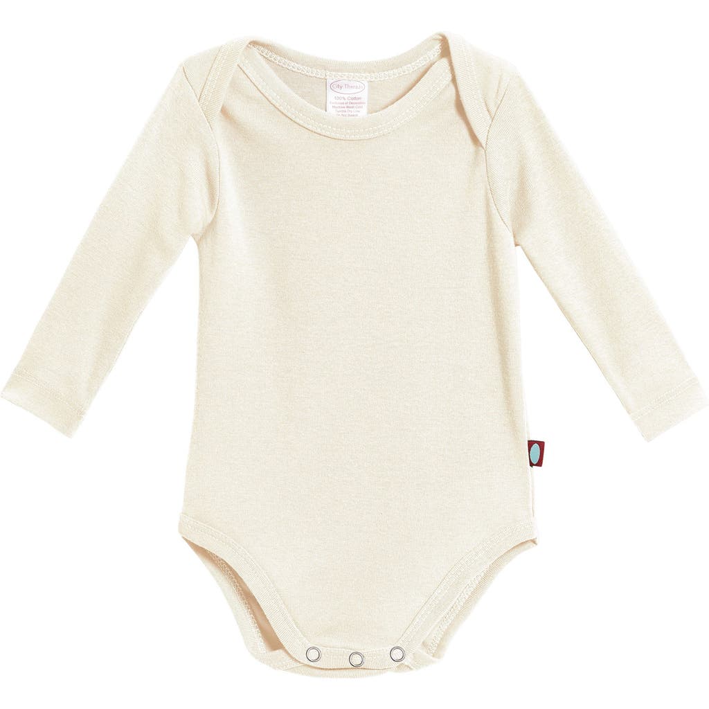 City Threads Babies' Organic Cotton Super-soft Long Sleeve Bodysuit In Gold