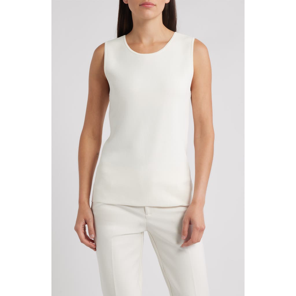 Anne Klein Sleeveless Knit Top In White