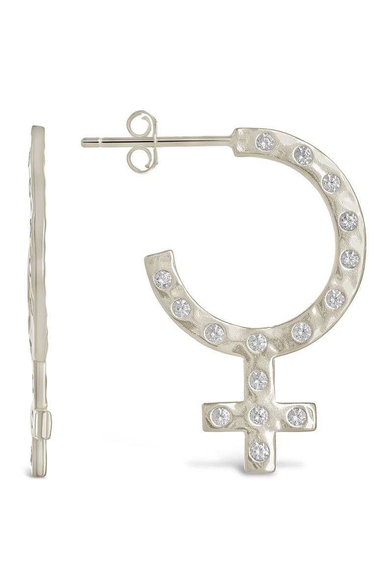 Sterling Forever CZ Symbol Drop Earrings, Alternate, color,
