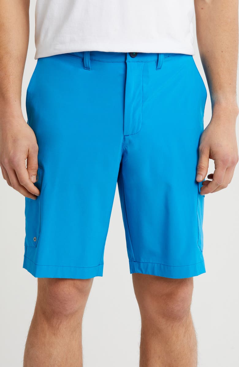 Tommy Bahama Cayman Isles Cargo Hybrid Board Shorts, Main, color, Blue Canal