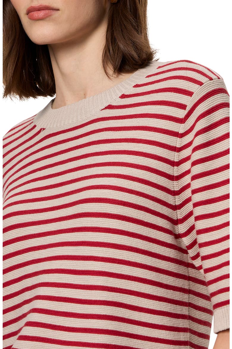 Stripe Short Sleeve Sweater, Alternate, color, RASPBERRY PINK/ OPAL WHITE