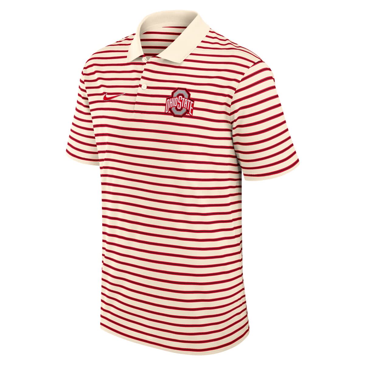 Men's Nike Cream Ohio State Buckeyes Solid Foundation Striped Performance Polo - image 2