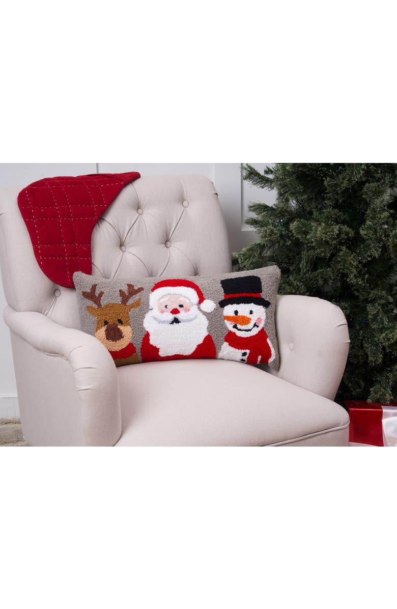 C&F Home Christmas Buddies Trio Hooked Pillow, Alternate, color, Grey