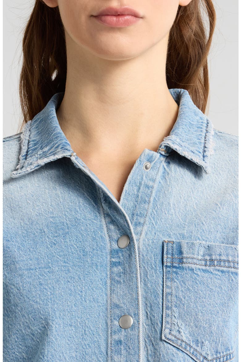 Jules Fitted Denim Snap-Up Shirt, Alternate, color, SCHOLAR VINTAGE