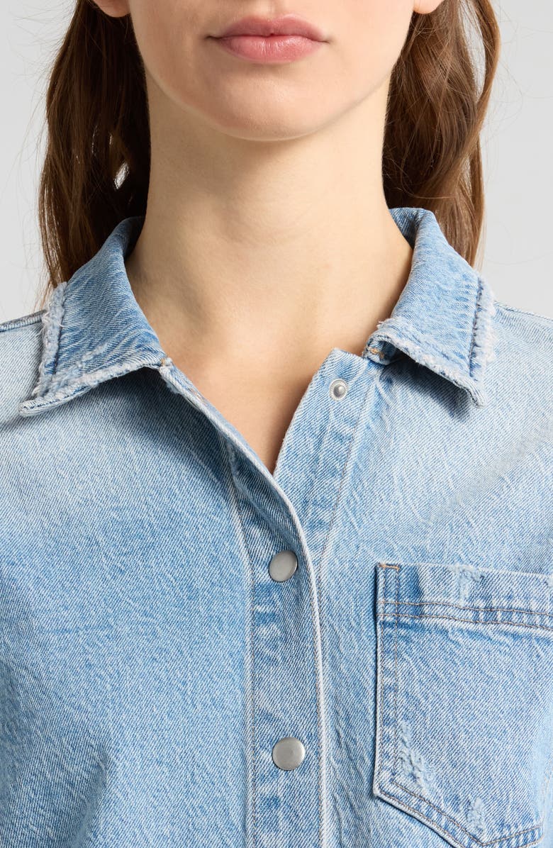 Pistola Jules Fitted Denim Snap-Up Shirt, Alternate, color, Scholar Vintage