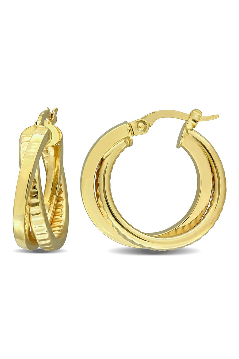 Interlocking Hoop Earrings, Main, color, GOLD