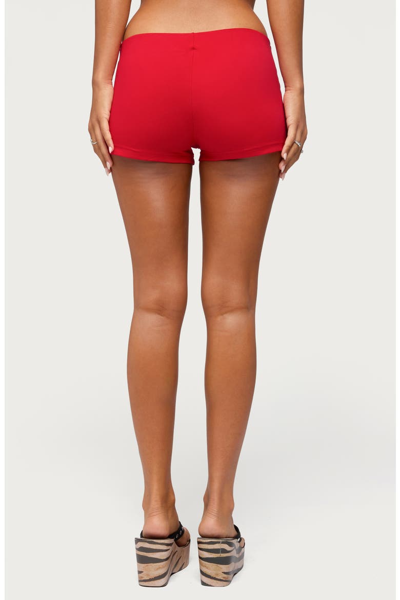 Briony Stretch Cotton Micro Shorts, Alternate, color, RED