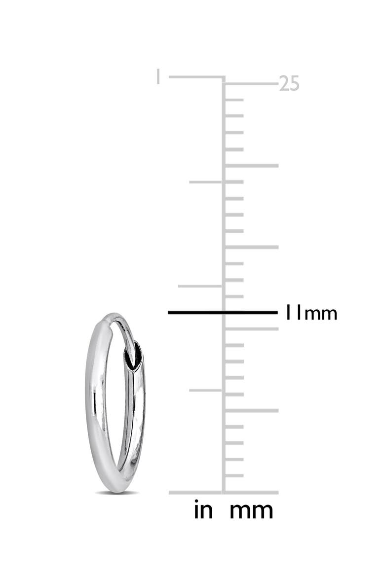 14K White Gold 11mm Hoop Earrings, Alternate, color, WHITE GOLD