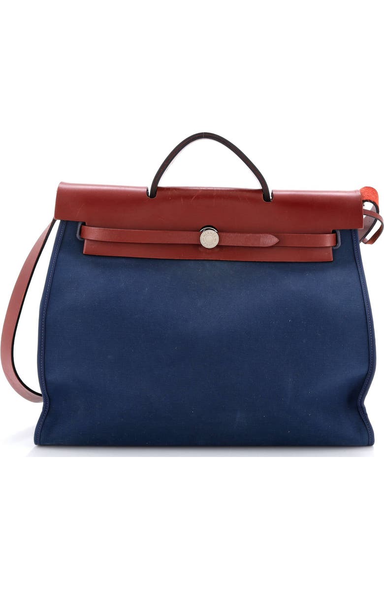 Pre-Owned Hermes Herbag Zip Leather and Toile 39, Main, color,