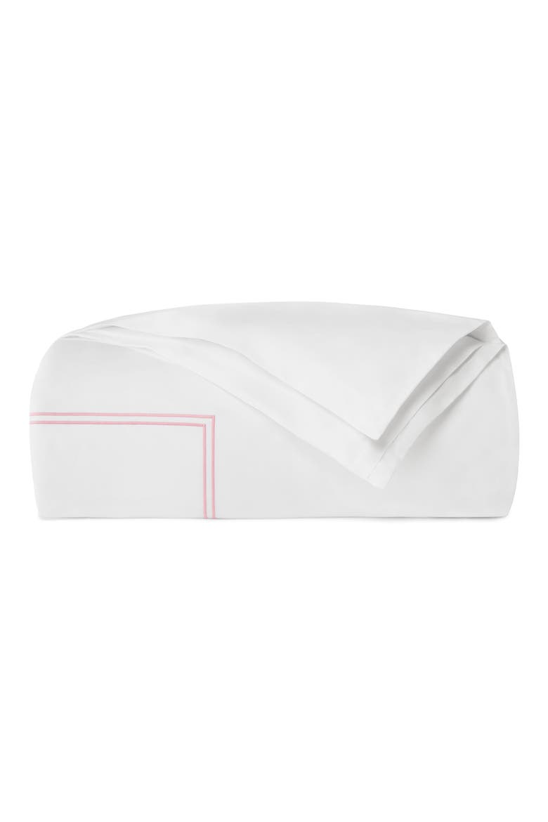 Grande Hotel Duvet Cover, Main, color, WHITE/PINK