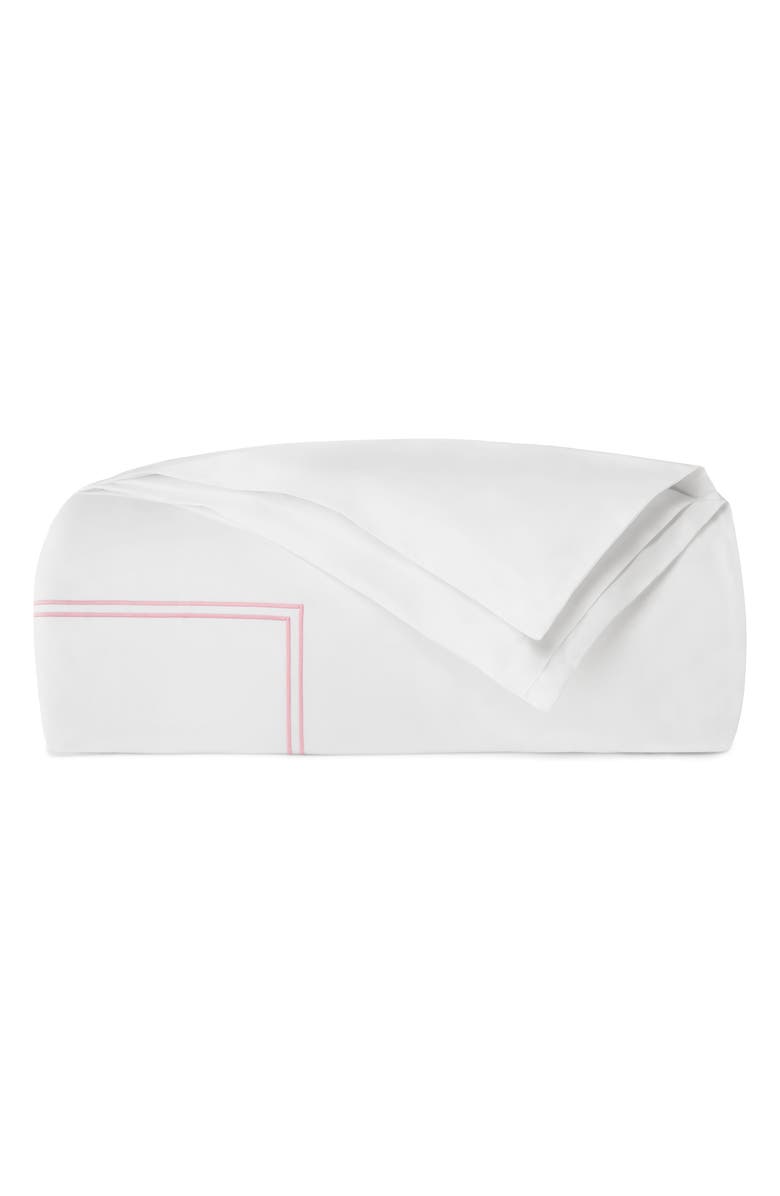 SFERRA Grande Hotel Duvet Cover, Main, color, White/Pink