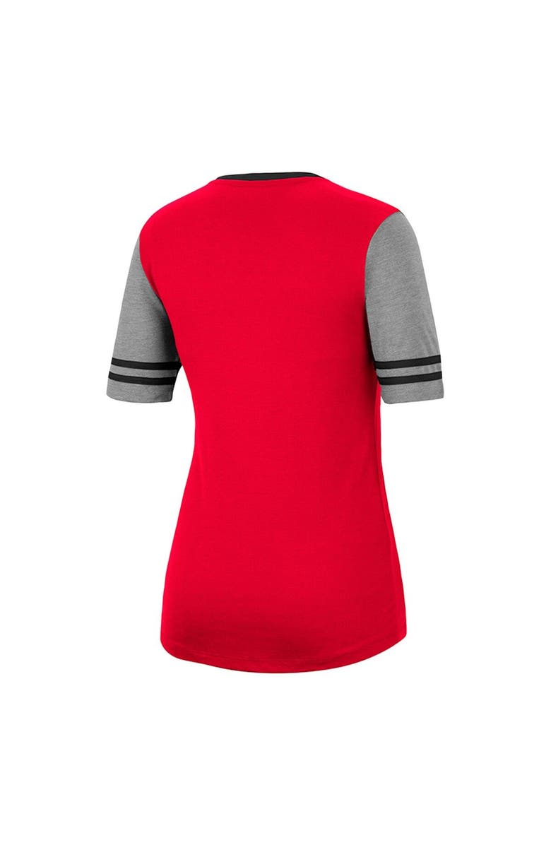 COLOSSEUM Women's Colosseum Scarlet/Heathered Gray Nebraska Huskers There You Are V-Neck T-Shirt, Alternate, color, 