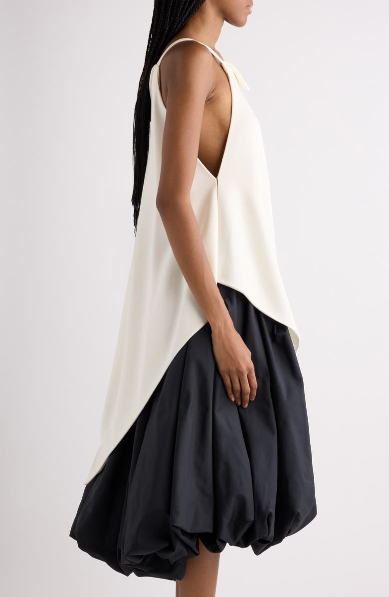 Balenciaga Wool & Silk Crepe Scarf Top, Alternate, color, 9002 Ivory