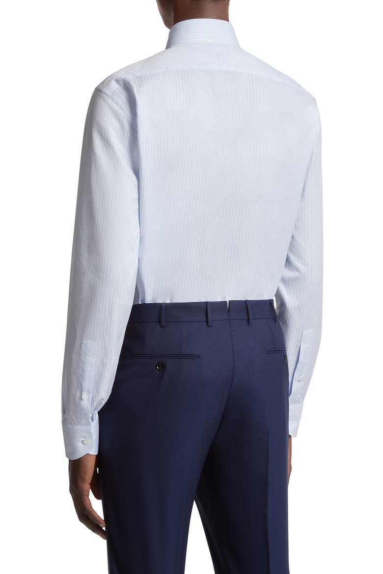 Centoventimila Couture Tonal Microstripe Button-Up Shirt, Alternate, color, BLUE