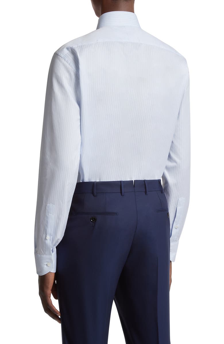 ZEGNA Centoventimila Couture Tonal Microstripe Button-Up Shirt, Alternate, color,
