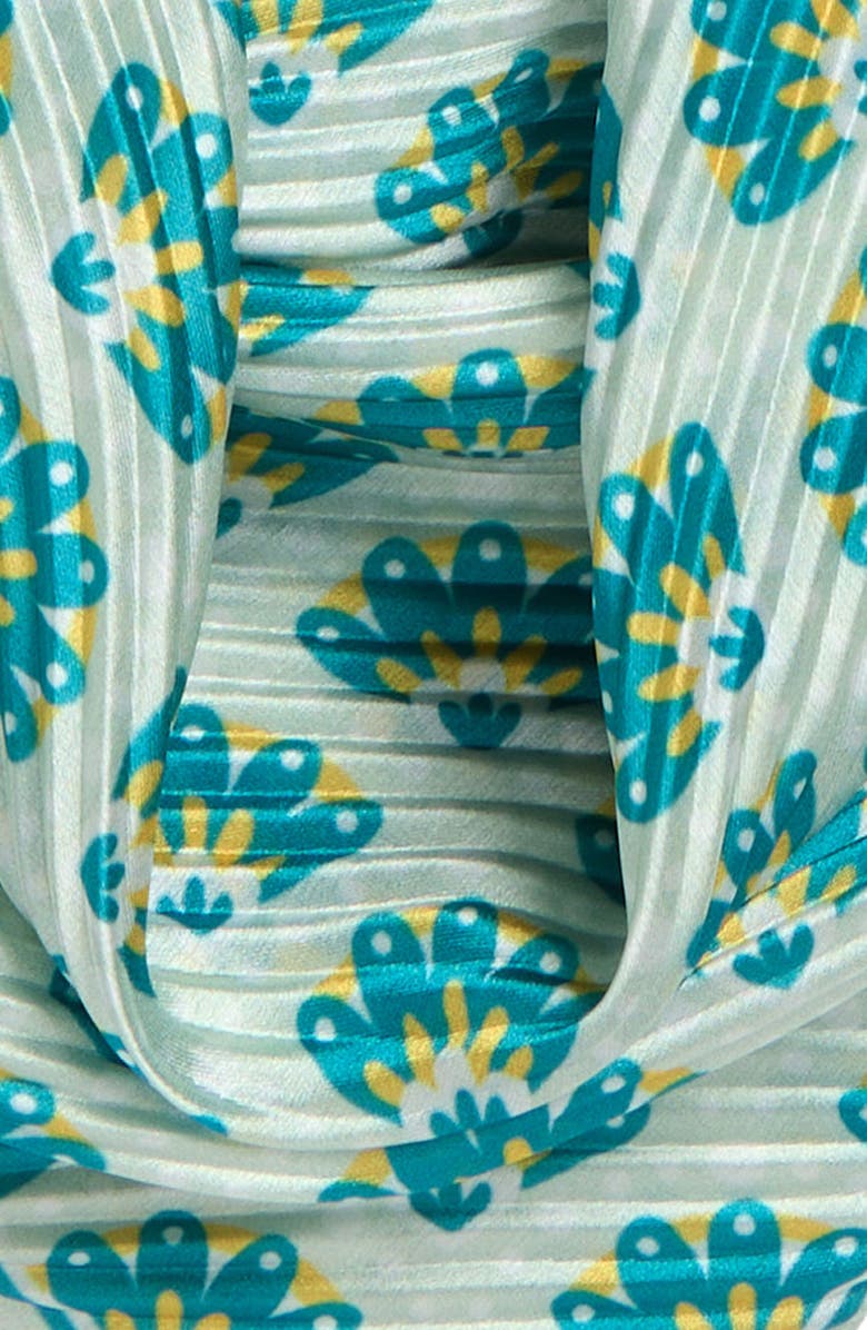 Treasure & Bond Pleated Satin Scarf, Alternate, color, Green Abstract Fan