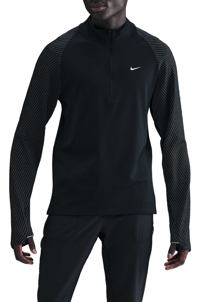 Dri-FIT Half Zip Running Top with Reflective Accents, Main, color, BLACK/ REFLECTIVE SILV