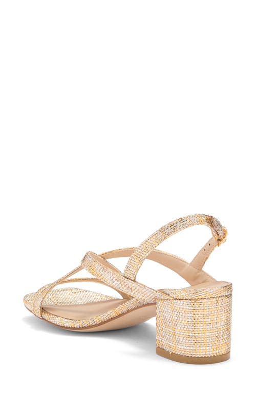 Stuart Weitzman Oasis 50 Block Heel Sandal In Washed Gold