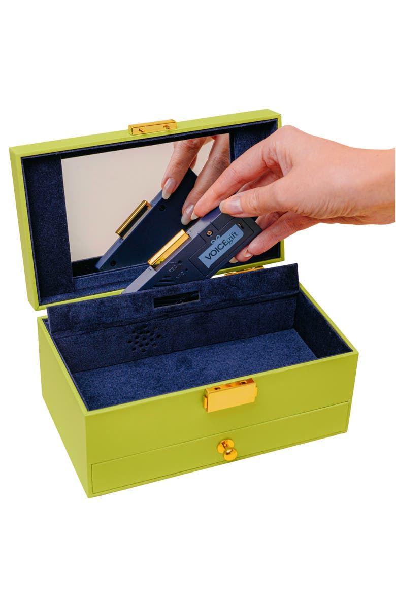 VoiceGift Voice Recordable Keepsake Memory Box with Lid - Treasure Chest for Wedding, Birthday, Anniversary, Jewelry, Photos, Small Collectibles and Memories | Lime Green, Main, color, Lime Green