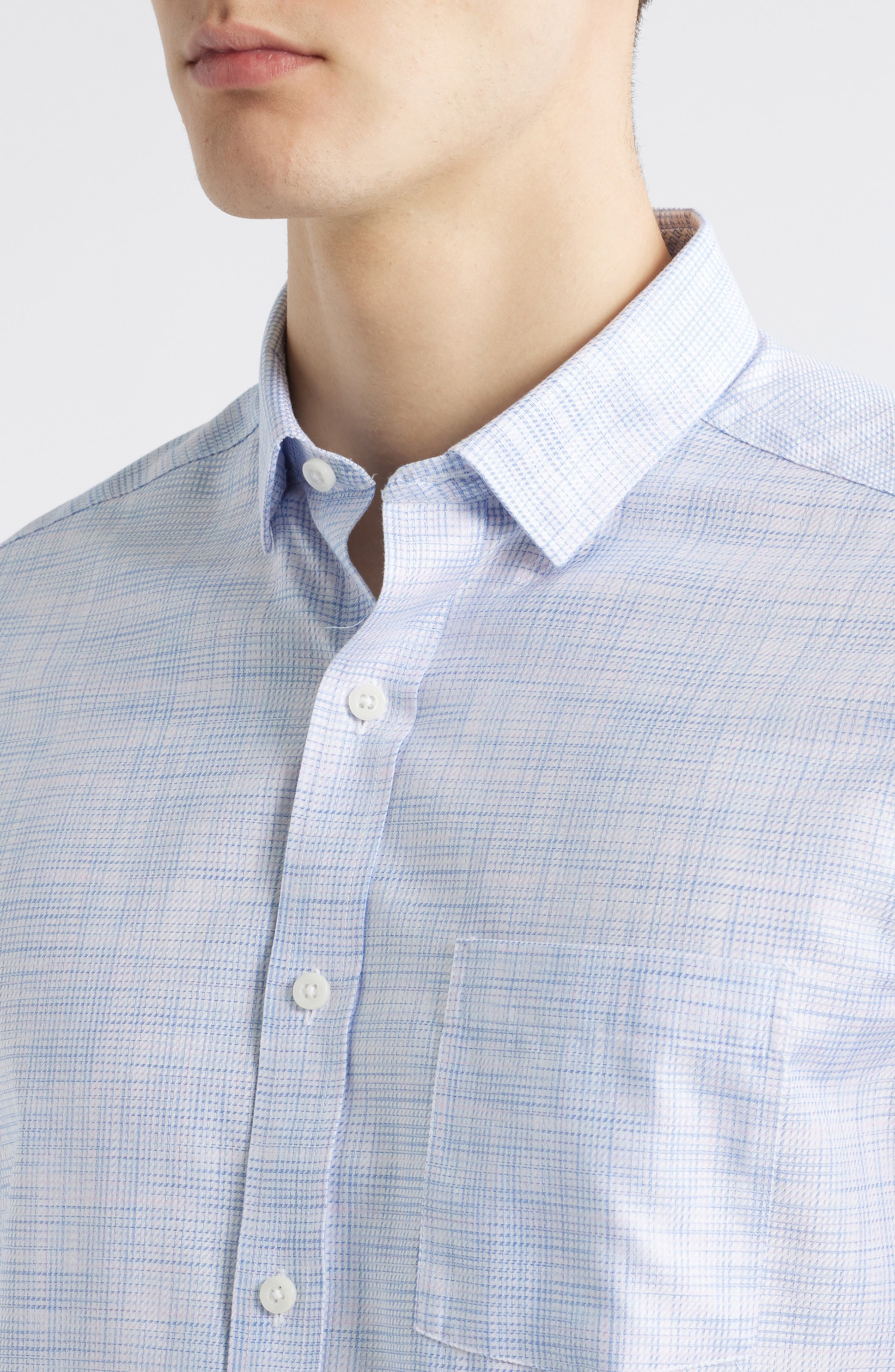 Cross Hatch Cotton Dobby Button-Up Shirt - image 2